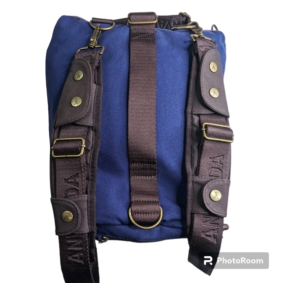 ANVÄNDA A Great Freakin Bag Blue Canvas Vegan Leather Padding Multi Purpose Use - Picture 2 of 16